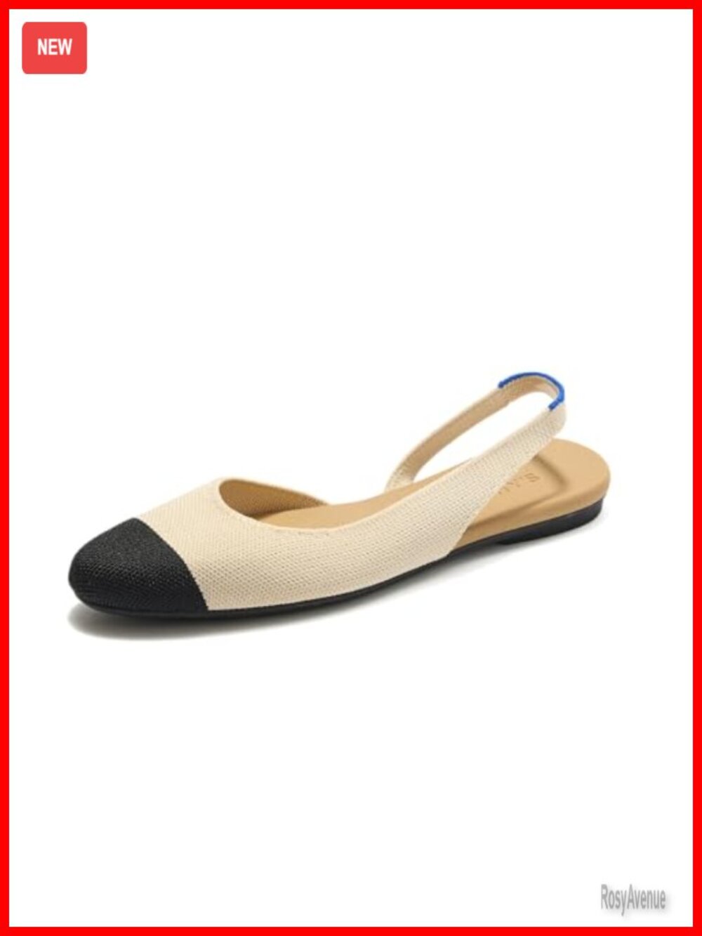 Rothy's Almond Slingback Flats, Washable Knit